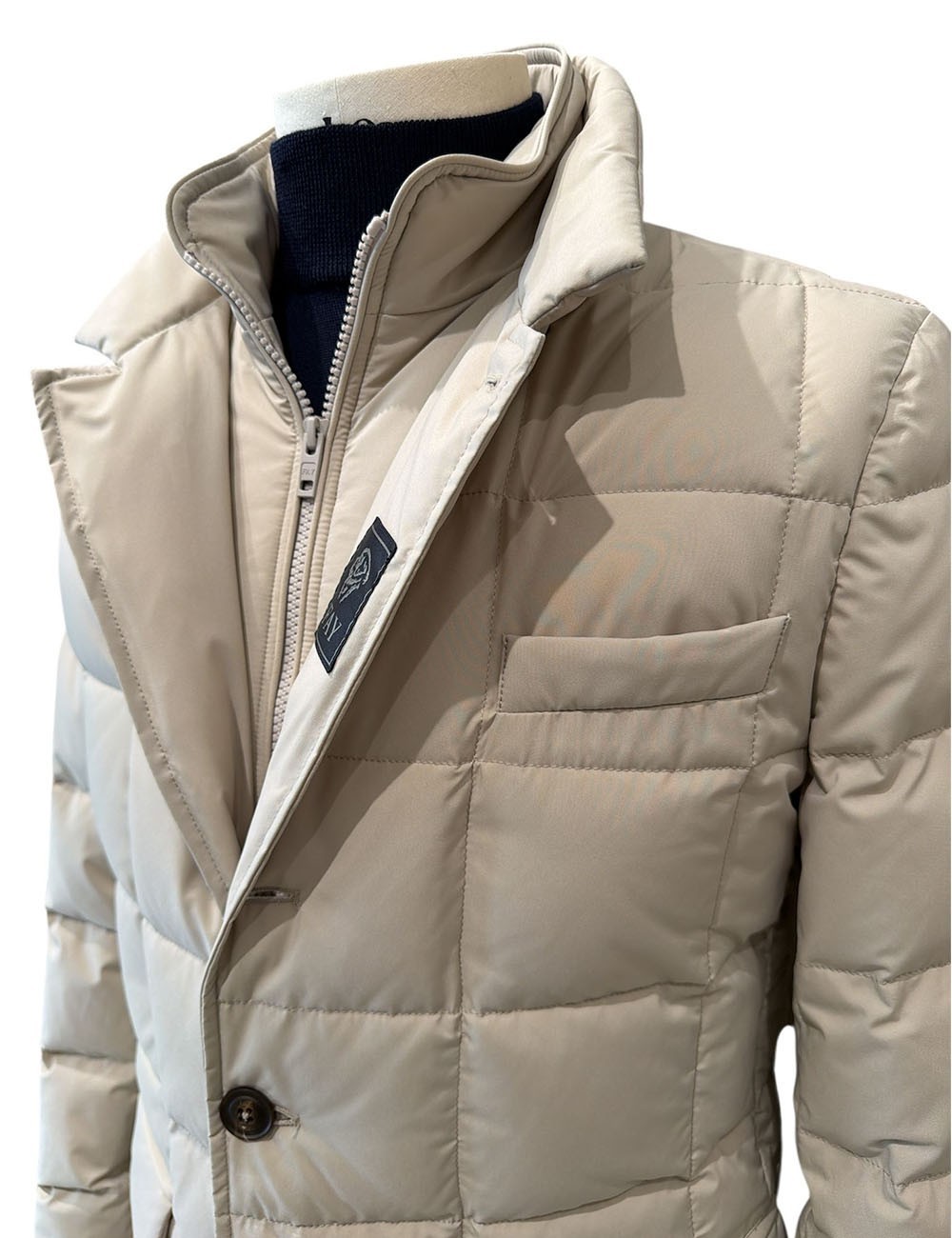 Piumino trapuntato beige