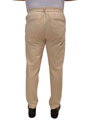 Pantalone coulisse in pile leggero crema