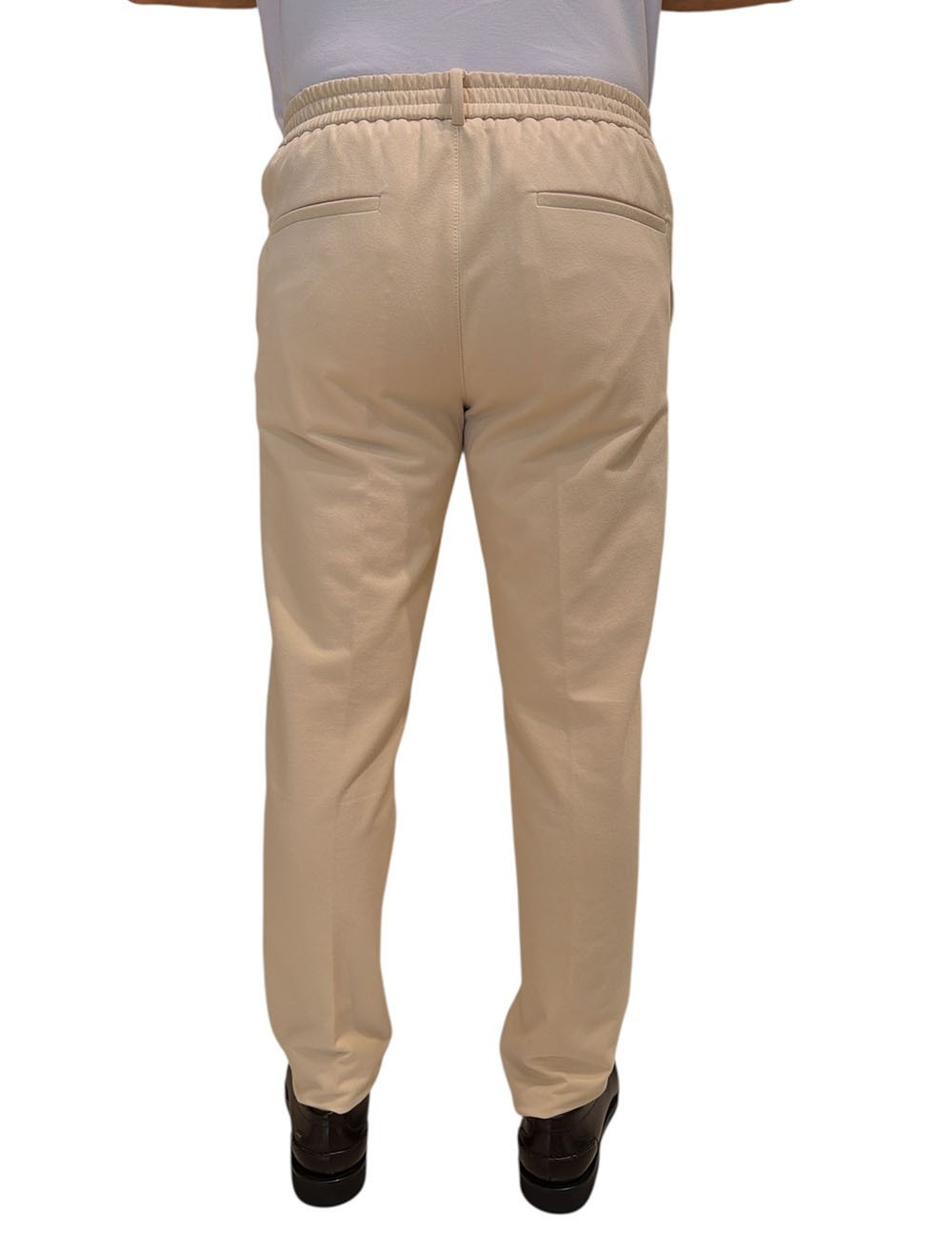 Pantalone coulisse in pile leggero crema