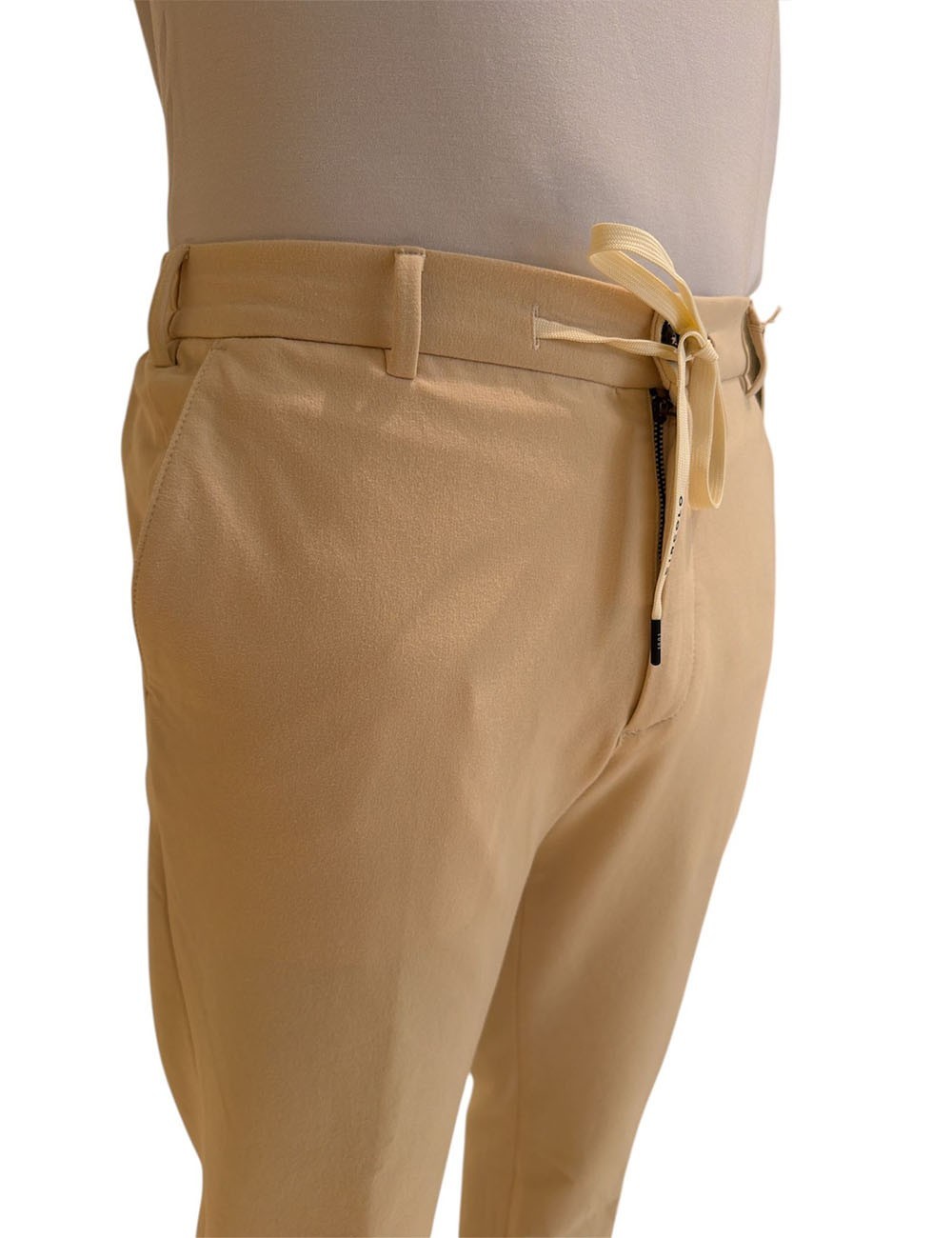 Pantalone coulisse in pile leggero crema