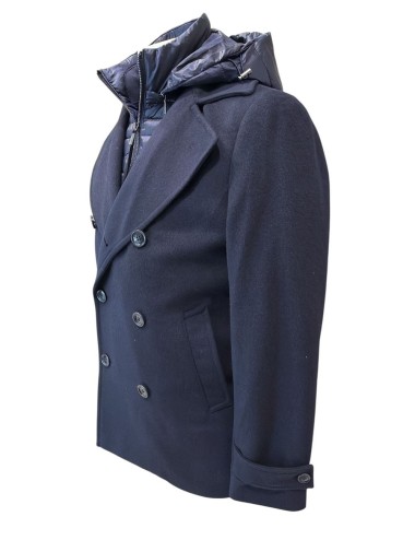 Giubbotto Doppiopetto Twill lana Blu