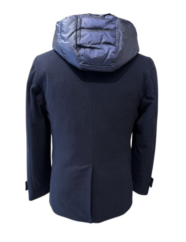 Giubbotto Doppiopetto Twill lana Blu