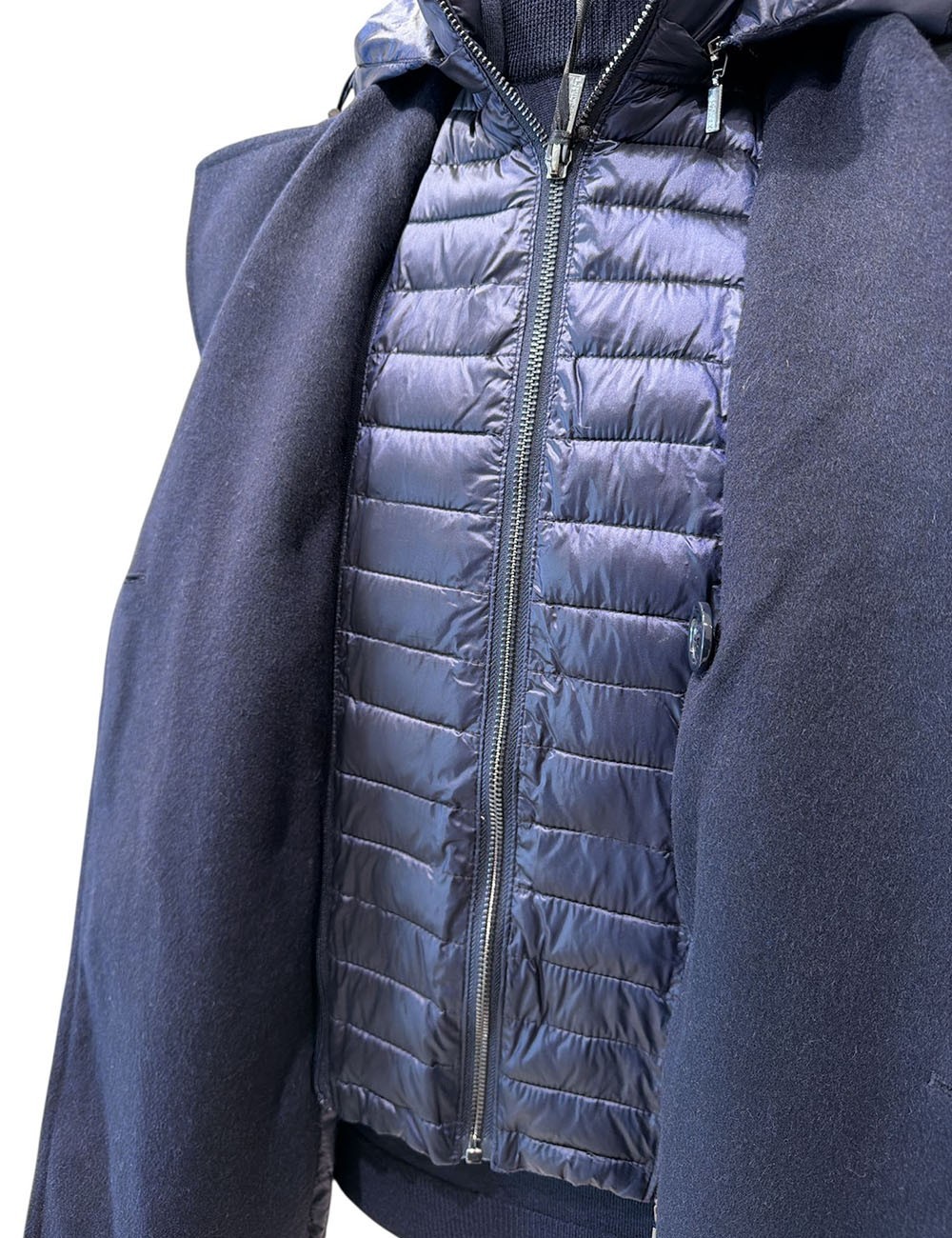 Giubbotto Doppiopetto Twill lana Blu