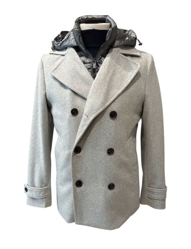 Giubotto Doppiopetto Twill lana Grigio melange
