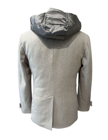 Giubotto Doppiopetto Twill lana Grigio melange