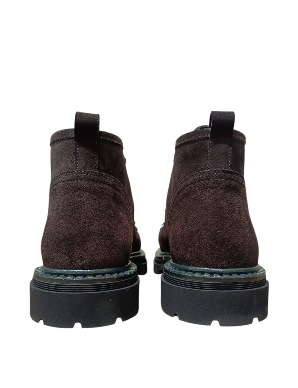 Stivaletto scamosciato con dettagli verdi