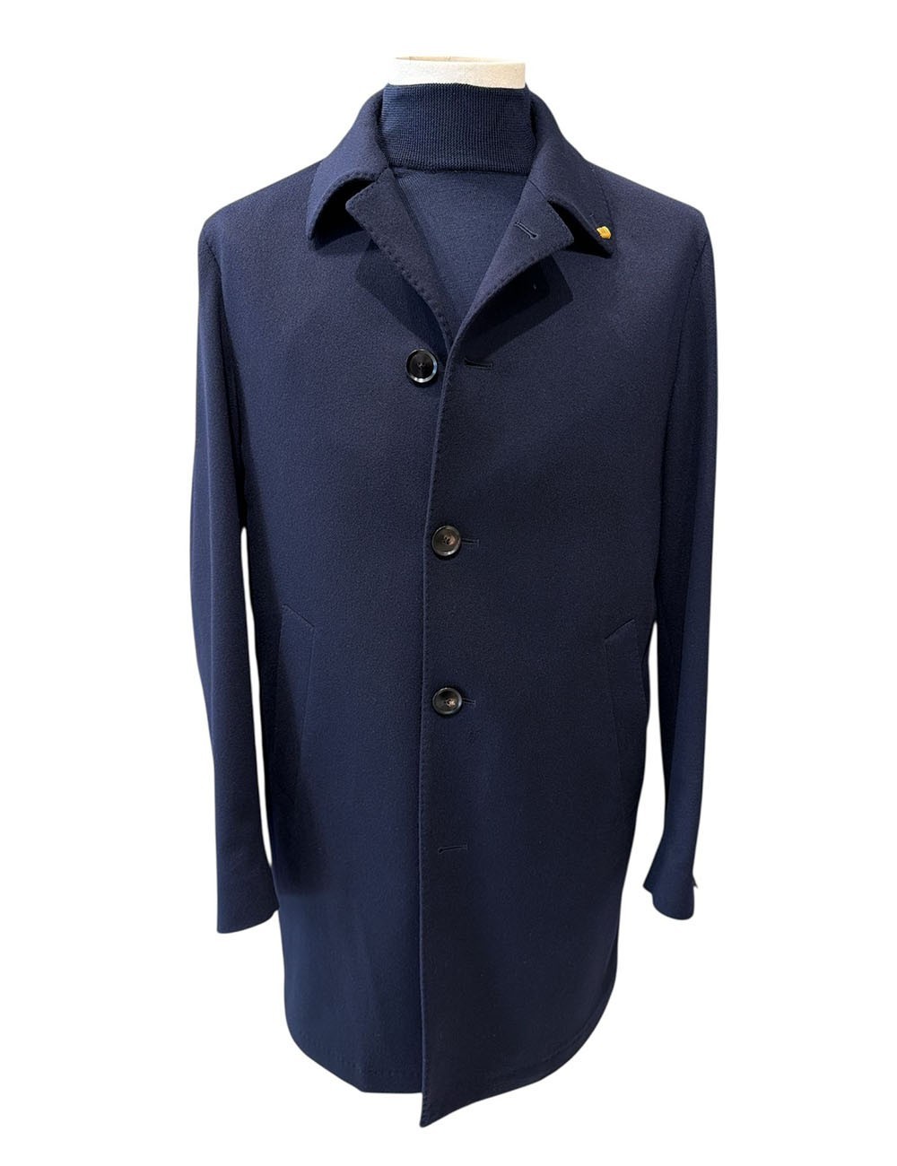 Capotto in cashmere loro piana blu