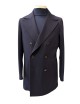 Capotto doppiopetto in cashmere blu