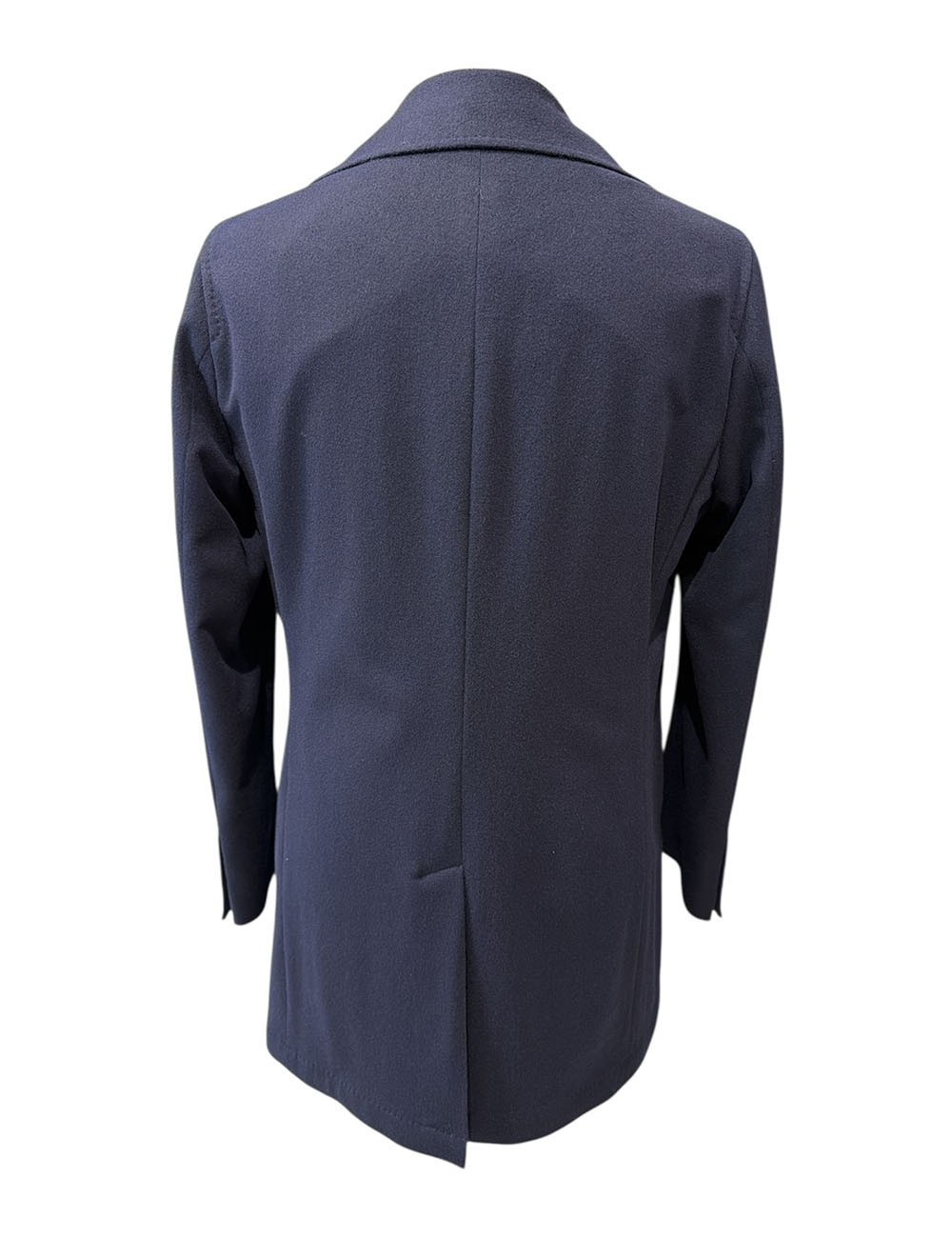 Capotto doppiopetto in cashmere blu