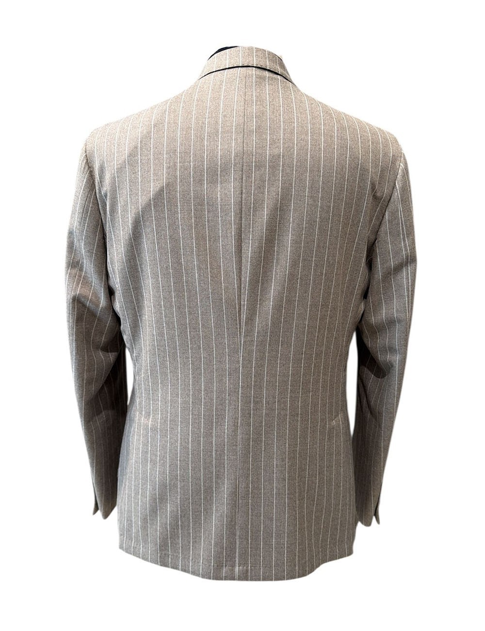 Giacca in cashmere gessata tortora