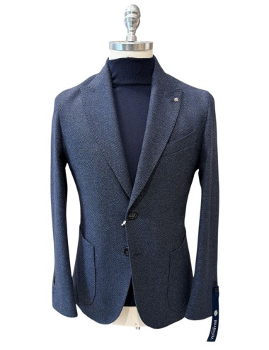 Giacca in lana spigata blu