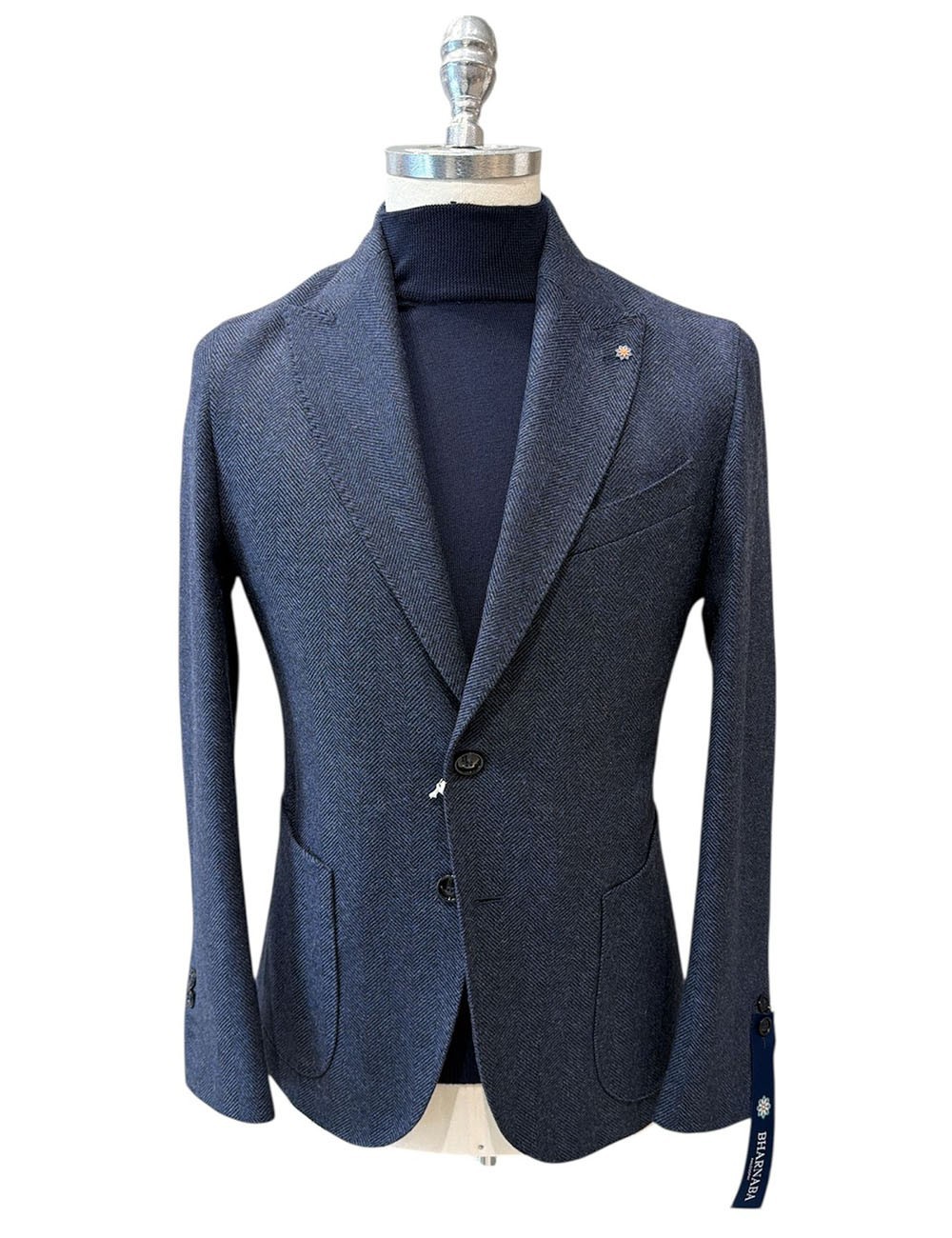 Giacca in lana spigata blu