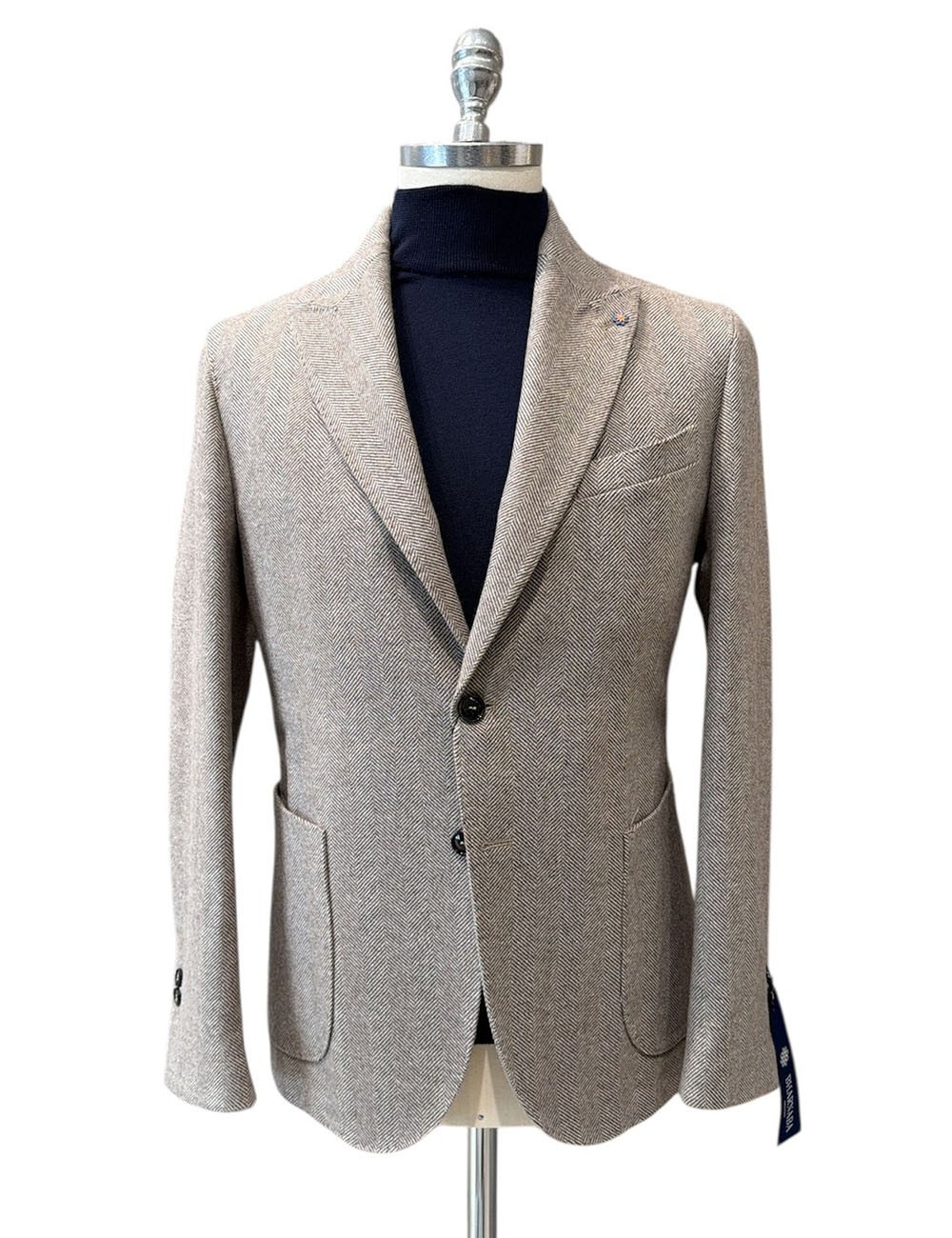 Giacca in lana spigata beige