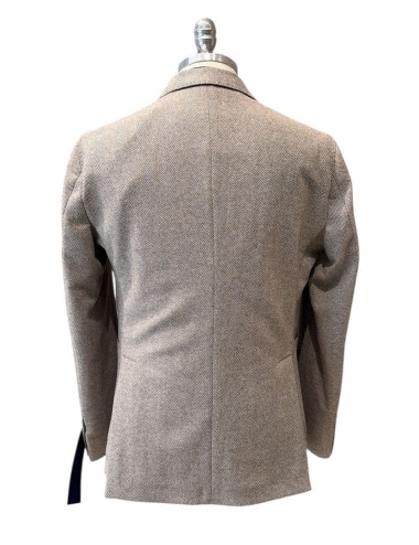 Giacca in lana spigata beige