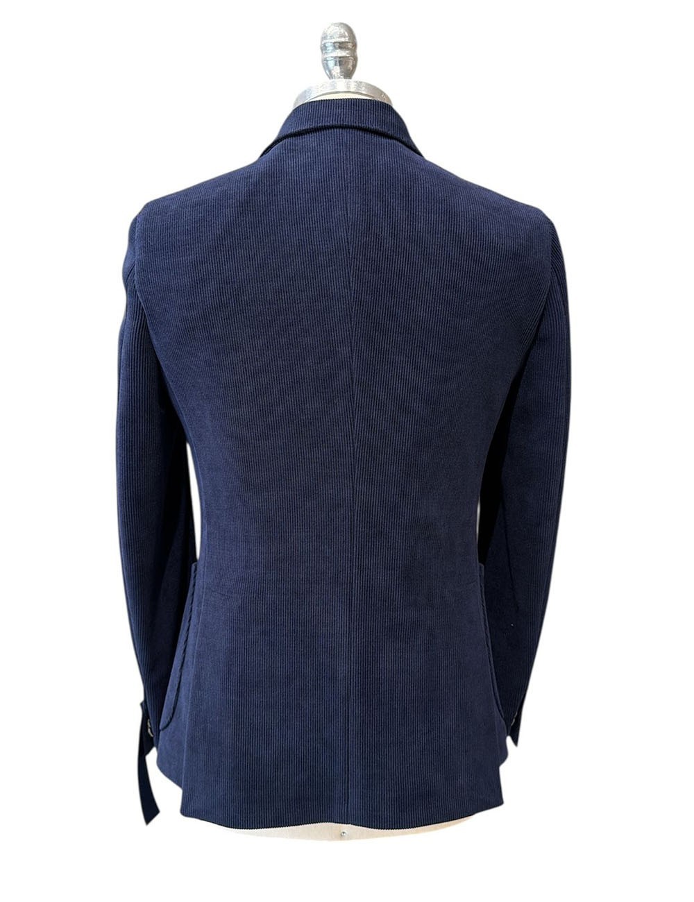 Giacca doppiopetto in velluto a coste blu