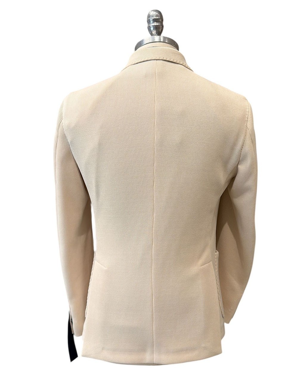 Giacca doppiopetto in velluto a coste beige