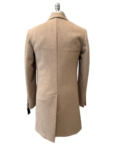Cappotto doppiopetto in lana beige