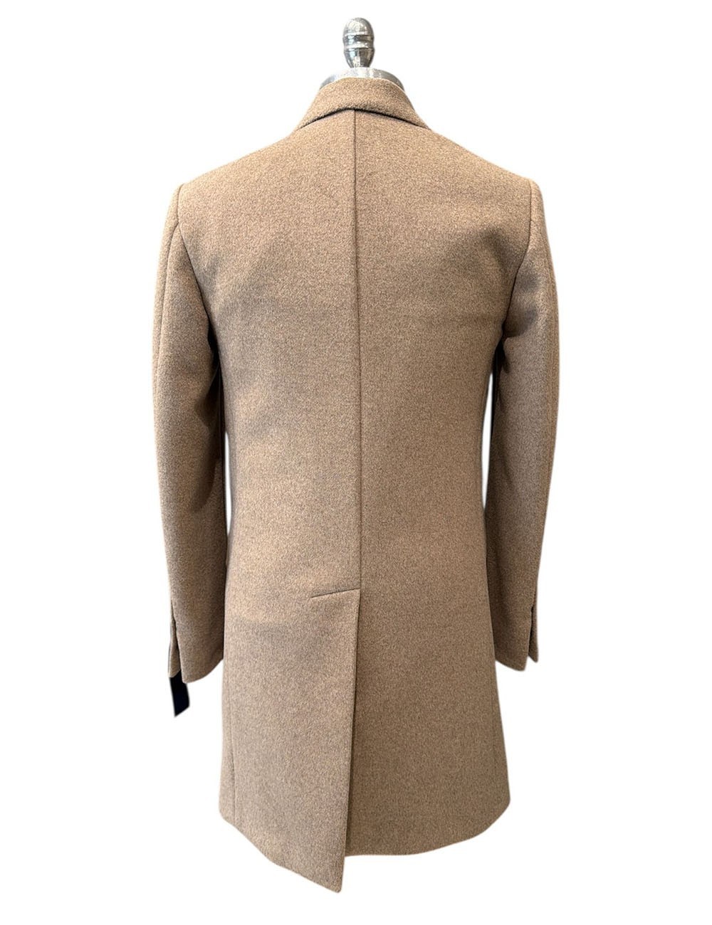 Cappotto doppiopetto in lana beige