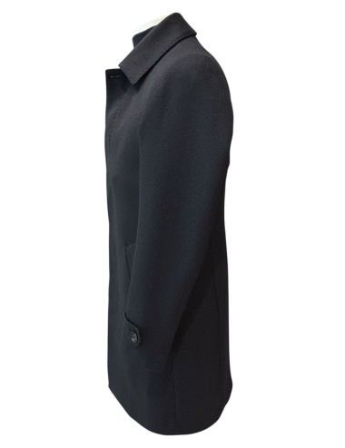 Cappotto in lana spigata nero