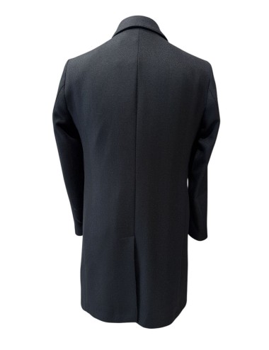 Cappotto in lana spigata nero