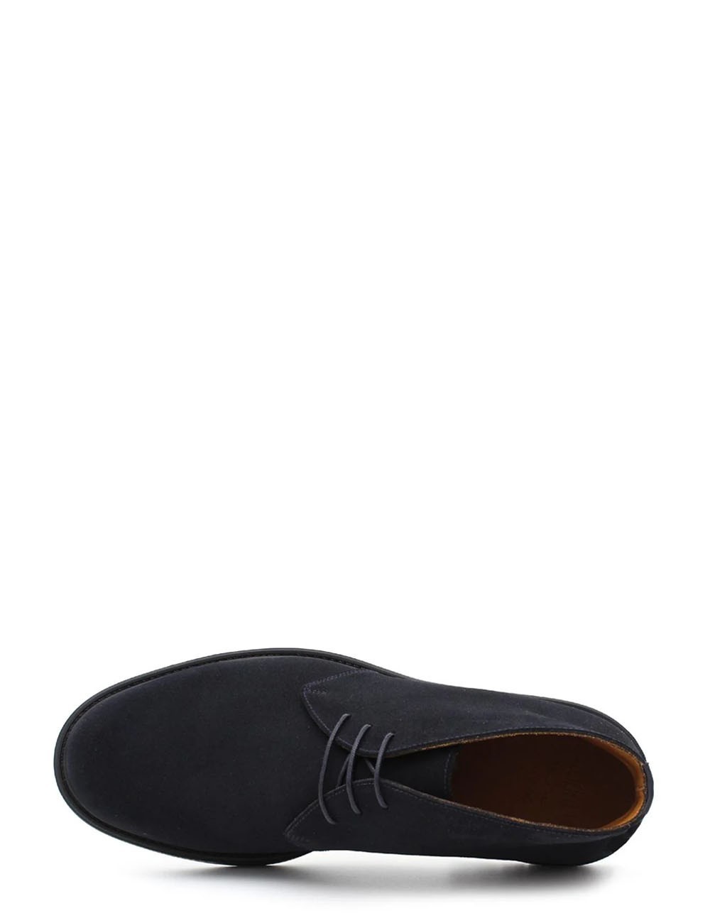 Polacchino stringato in camoscio inglese blu e fondo in gomma