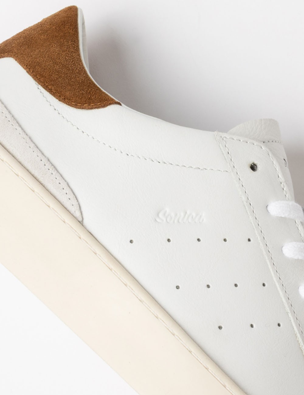 SNEAKER SONICA CALF WHITE-CUOIO