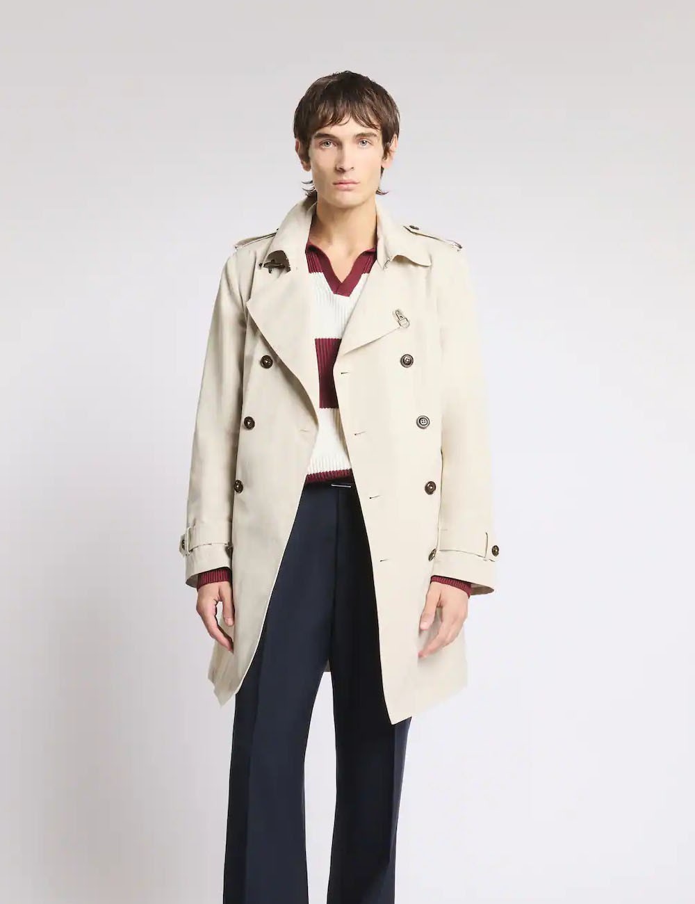 Trench in Microfaille Misto Cotone
