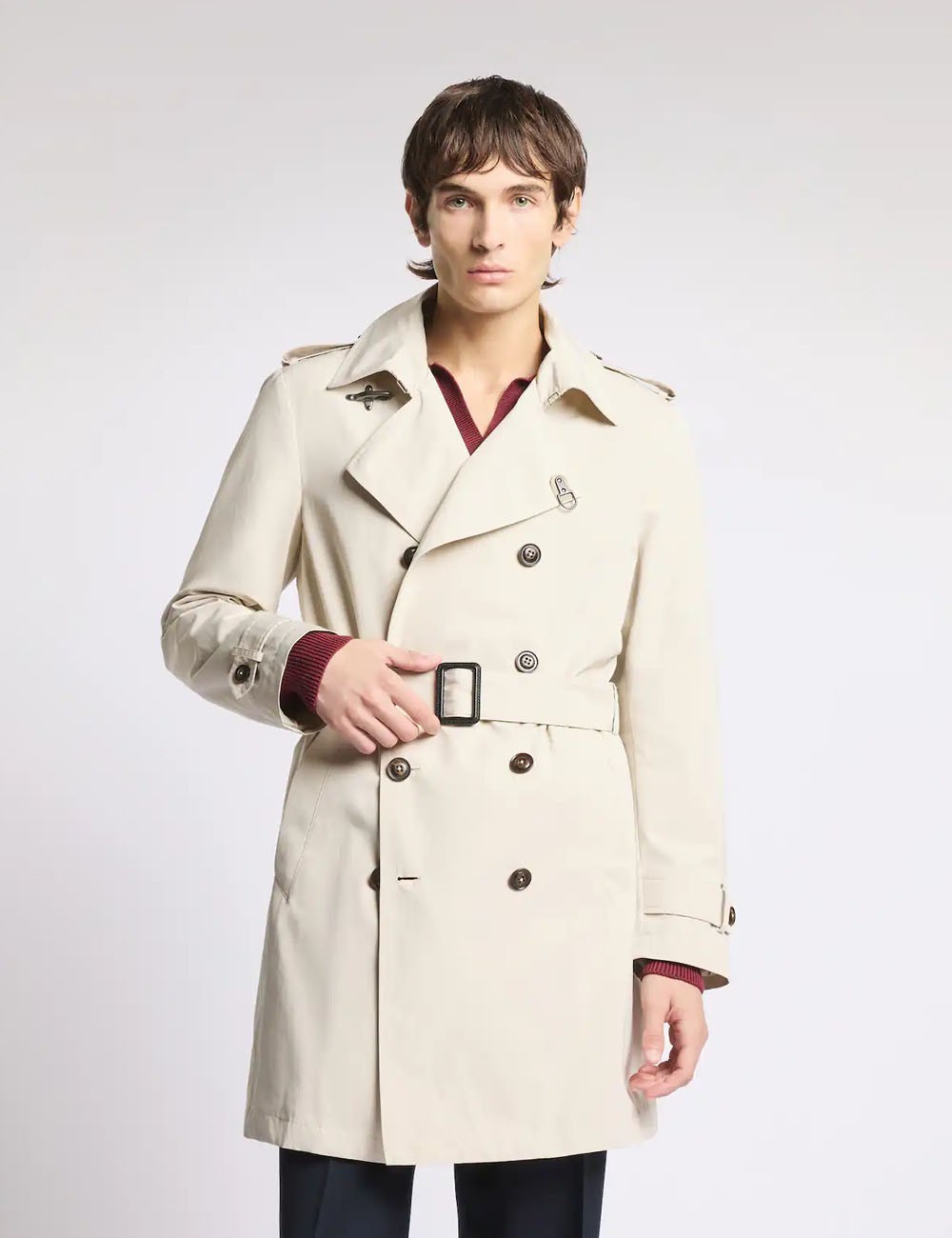 Trench in Microfaille Misto Cotone