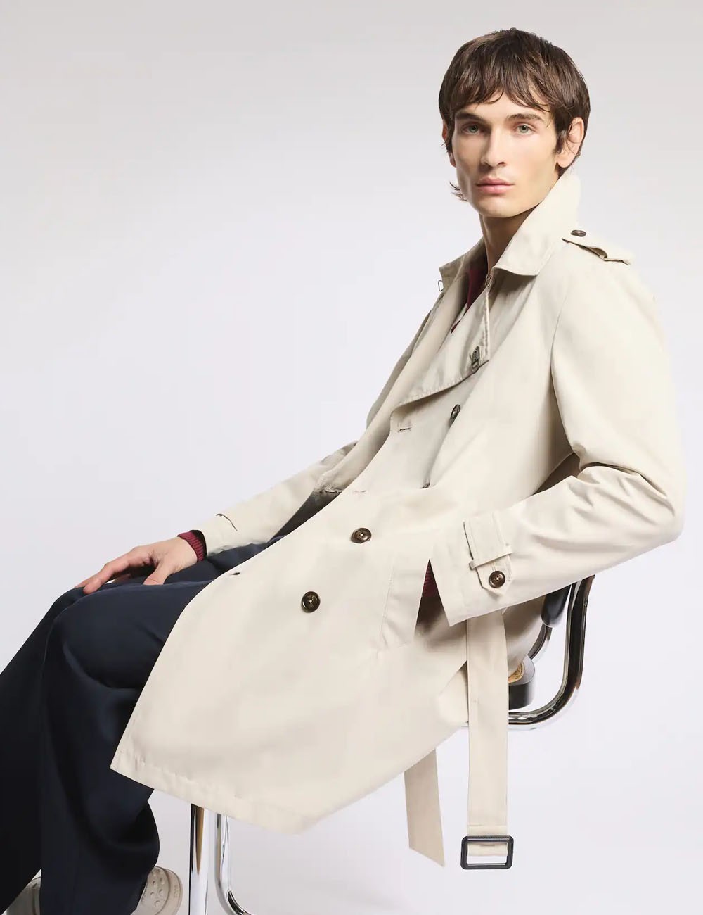 Trench in Microfaille Misto Cotone