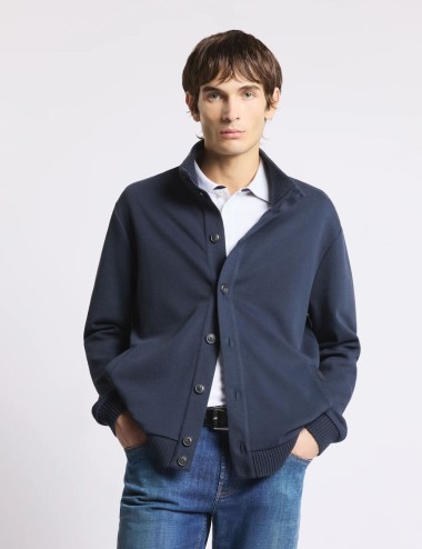 Giacca in Felpa Piquet-Blu