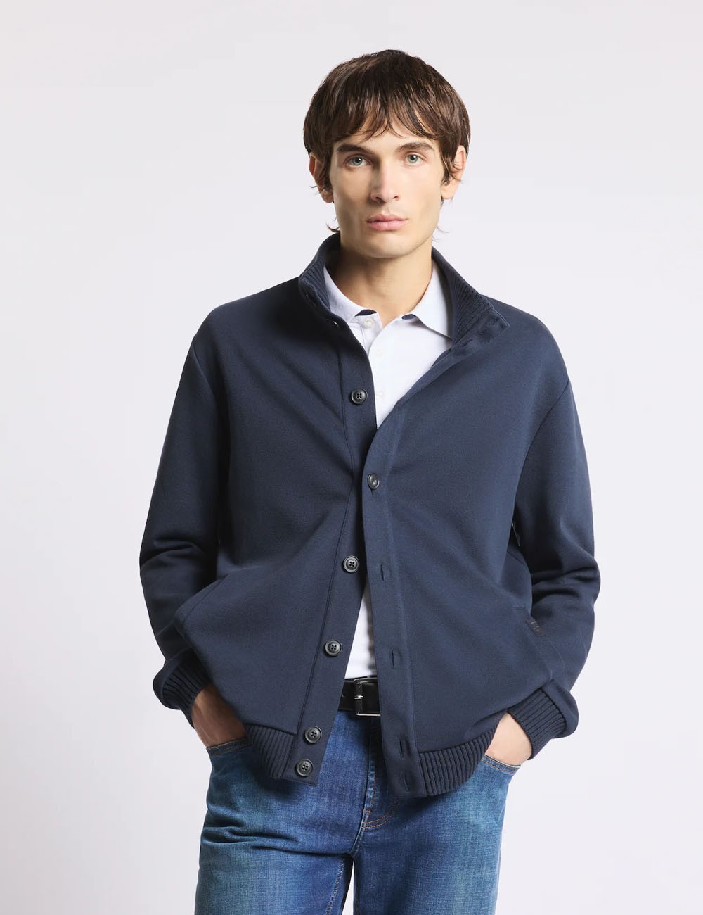 Giacca in Felpa Piquet-Blu