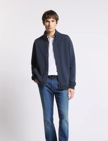 Giacca in Felpa Piquet-Blu