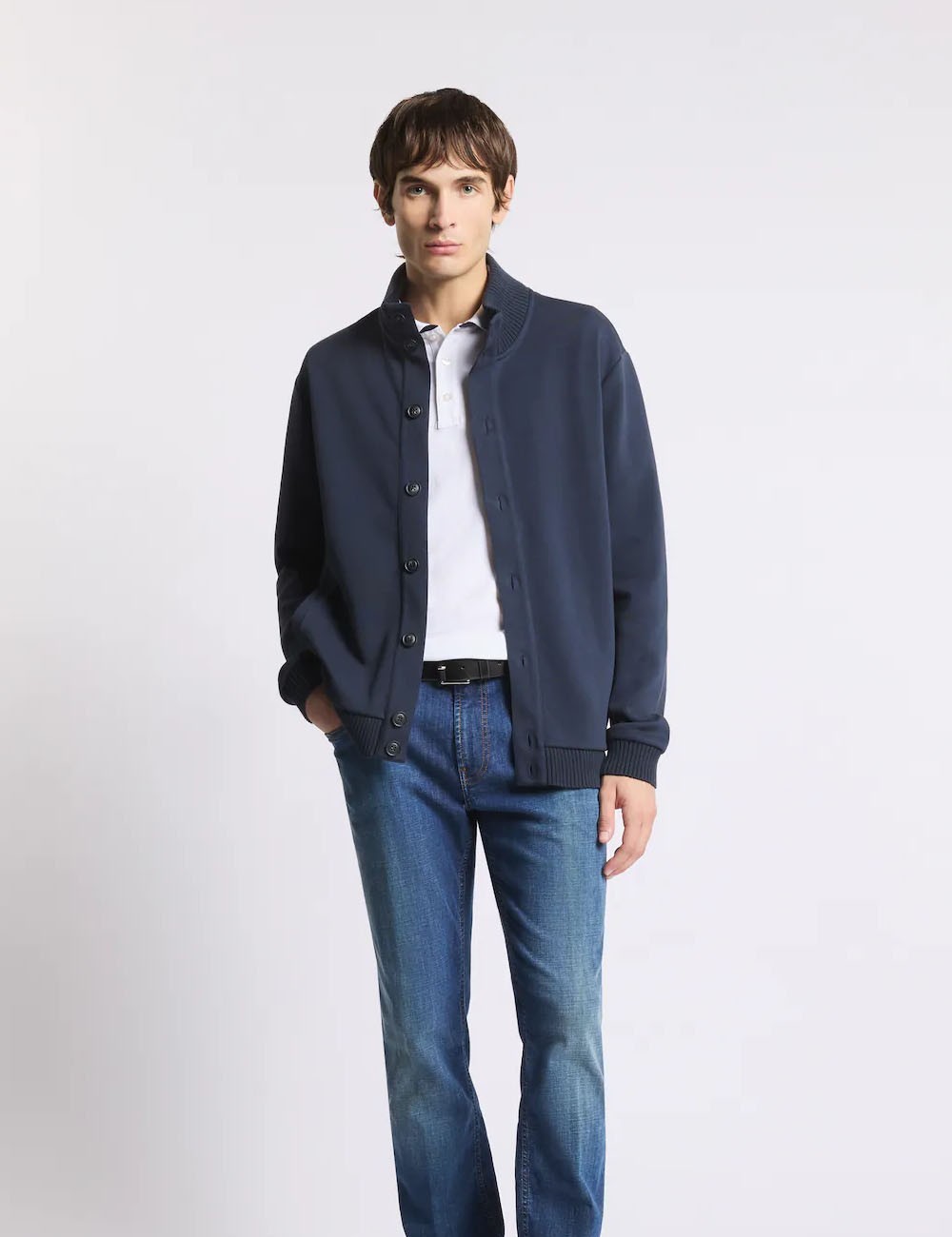 Giacca in Felpa Piquet-Blu