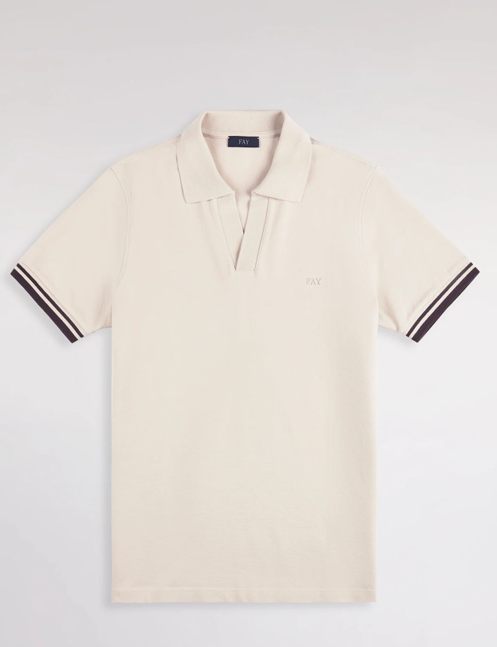 Polo Slim Fit in Piquet Stretch-Beige