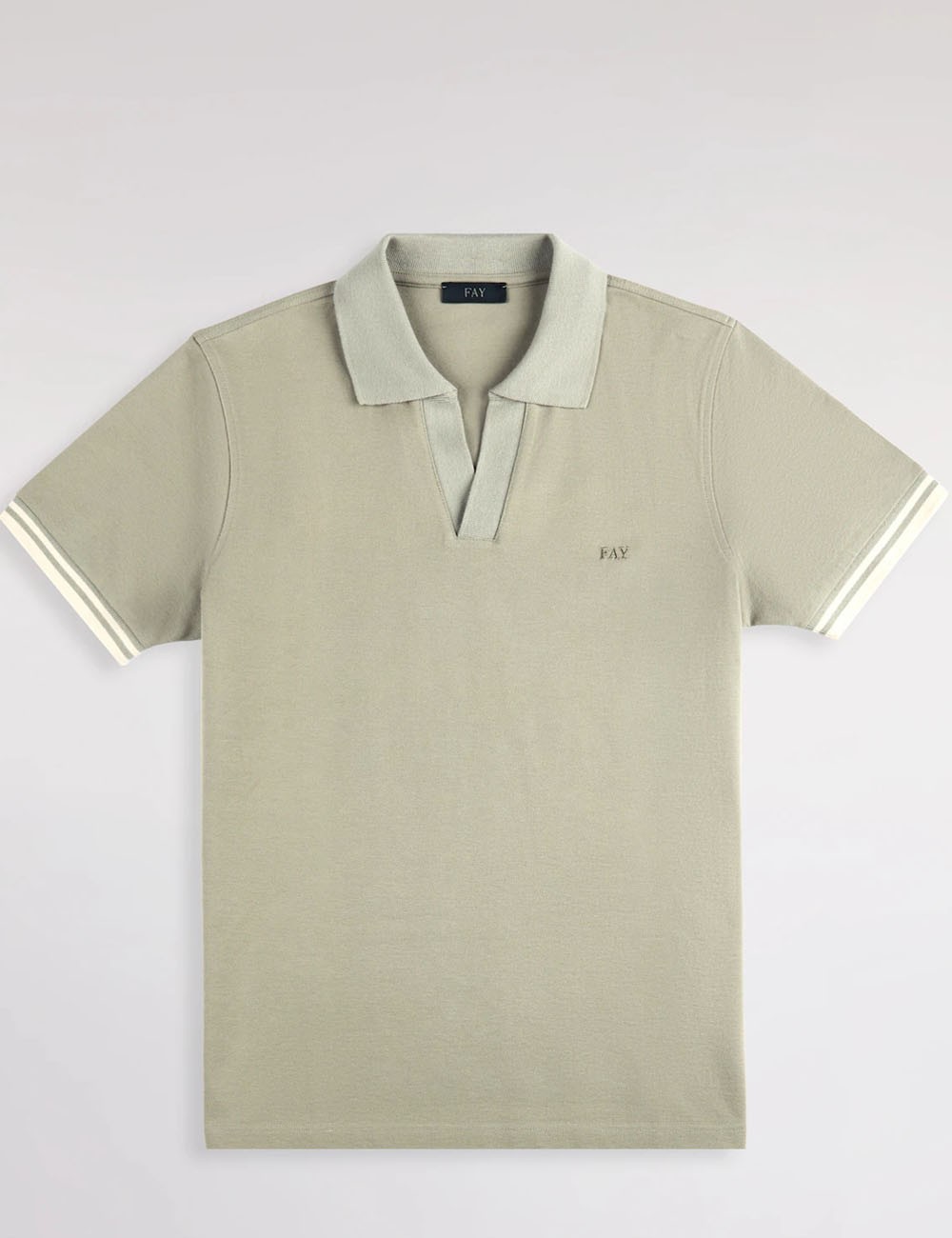 Polo Slim Fit in Piquet Stretch-Verde