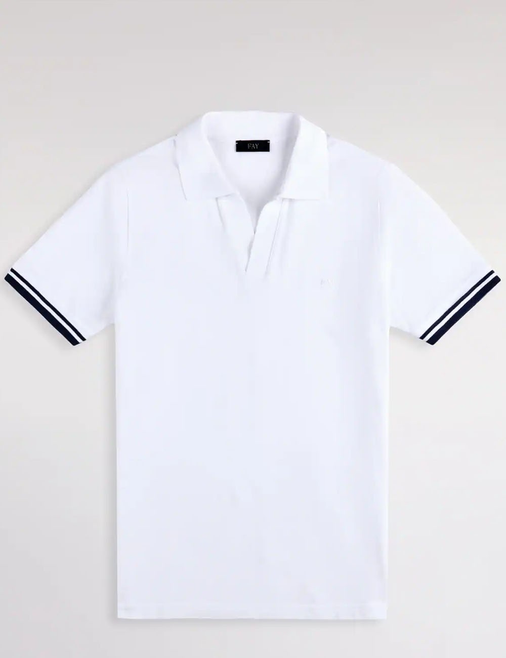 Polo Slim Fit in Piquet Stretch-Bianco