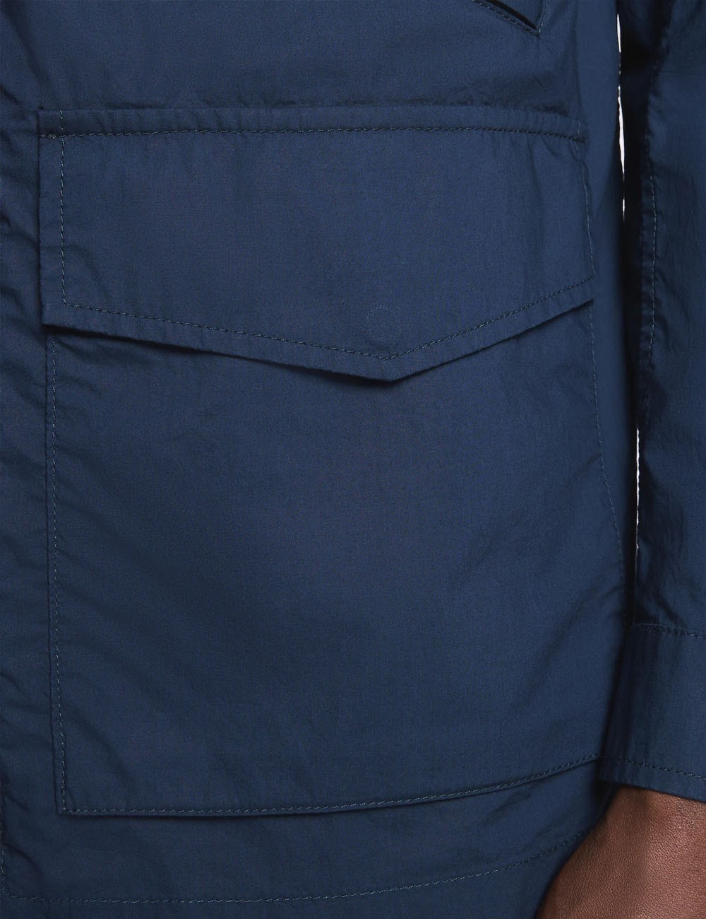 Field Jacket in Popeline di Cotone-Blu