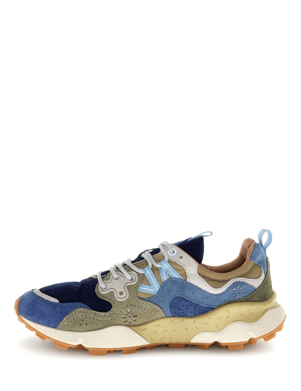 Sneakers Yamano 3 man in suede e tessuto tecnico Navi Blue Kaki