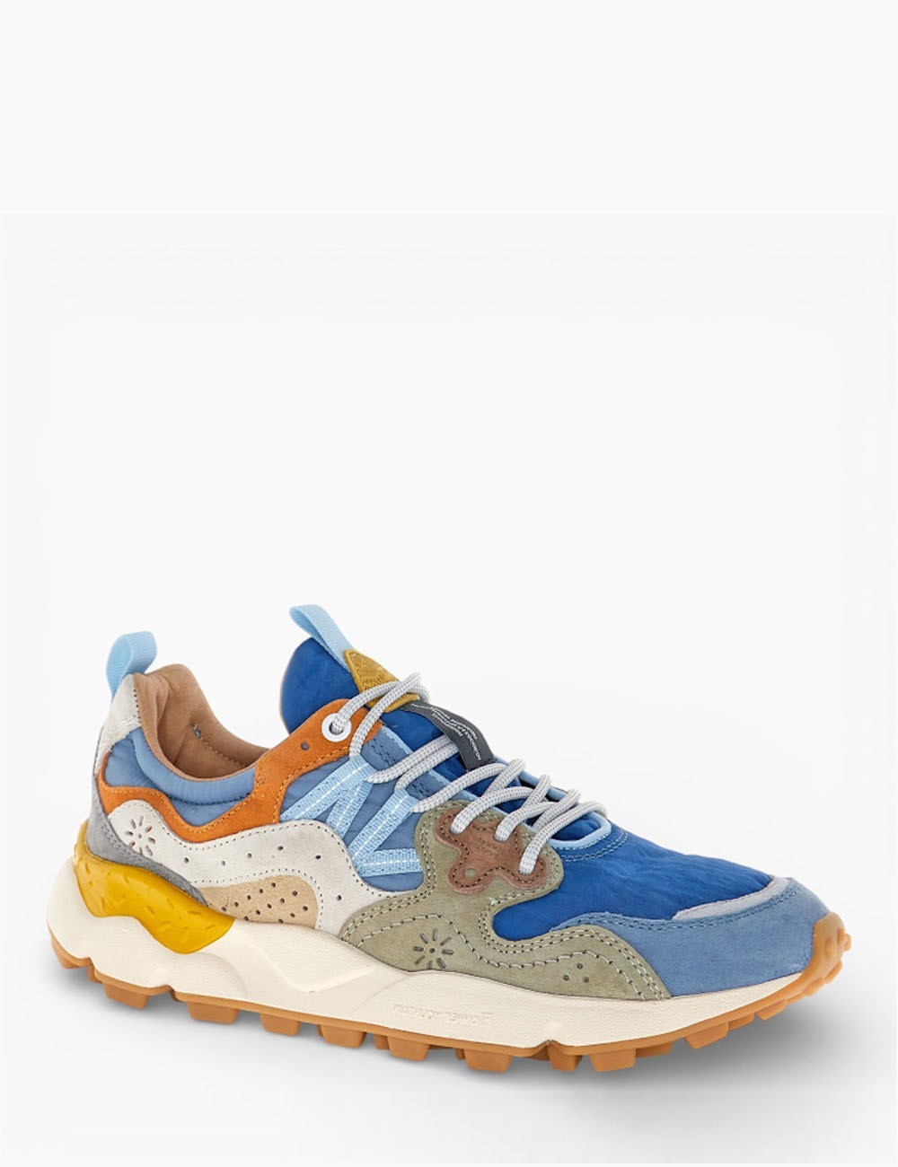 Sneakers Yamano 3 uni in suede e tessuto tecnico blu beige