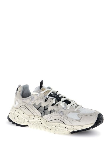 Sneakers Yamabushi Uni in suede e tessuto tecnico ripstop cream-off white-black