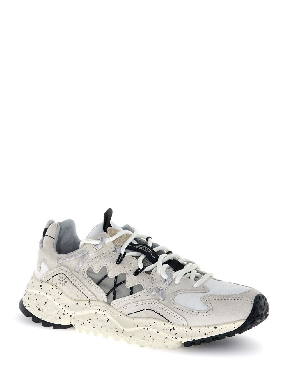 Sneakers Yamabushi Uni in suede e tessuto tecnico ripstop cream-off white-black