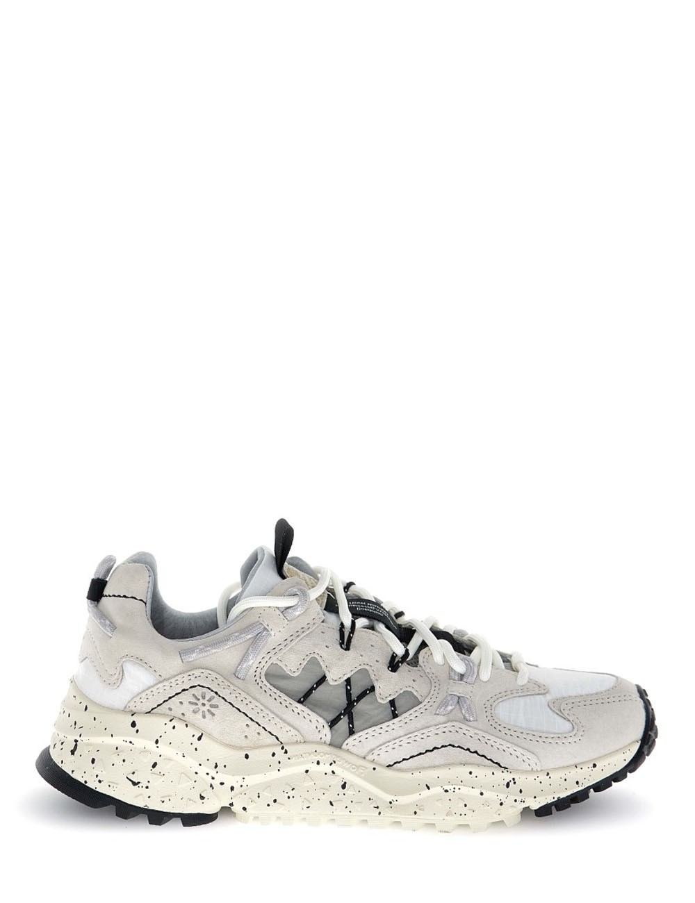 Sneakers Yamabushi Uni in suede e tessuto tecnico ripstop cream-off white-black