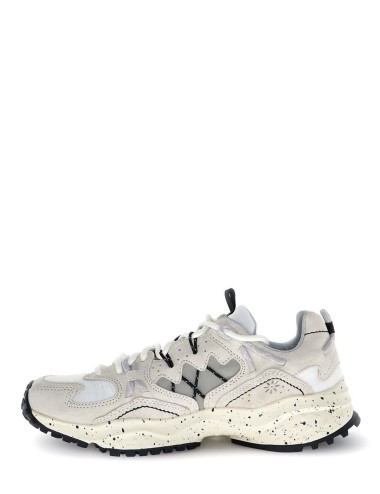 Sneakers Yamabushi Uni in suede e tessuto tecnico ripstop cream-off white-black