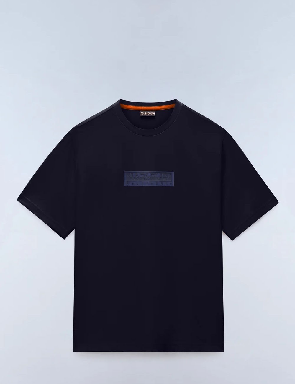 T-Shirt a Maniche Corte Box Logo Blu Scuro