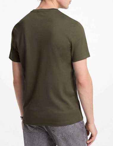 T-shirt a girocollo in cotone Khaki