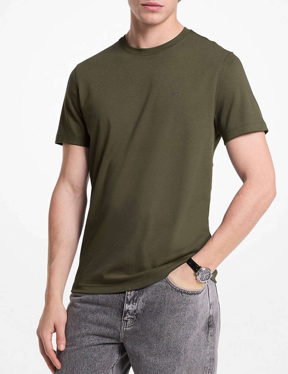 Cotton Crewneck T-Shirt Khaki