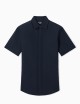 Camicia a maniche corte in seersucker tecnico Icon Blu Navy