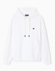 Double-jersey hooded sweatshirt with embroidered micro eagle logo white