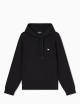 Double-jersey hooded sweatshirt with embroidered micro eagle logo black