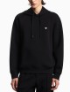 Double-jersey hooded sweatshirt with embroidered micro eagle logo black